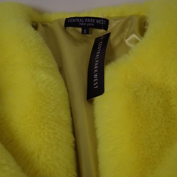 Central Park West New York  Chubbie Faux Fur Moto Jacket NWOT 298 Yellow… - Picture 10 of 13